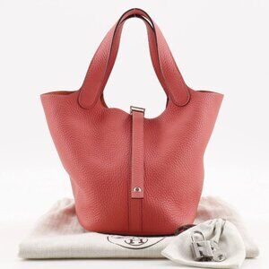 HERMES Picotin Lock18 PM Handbag Rose texas Pink / SilverHardware
